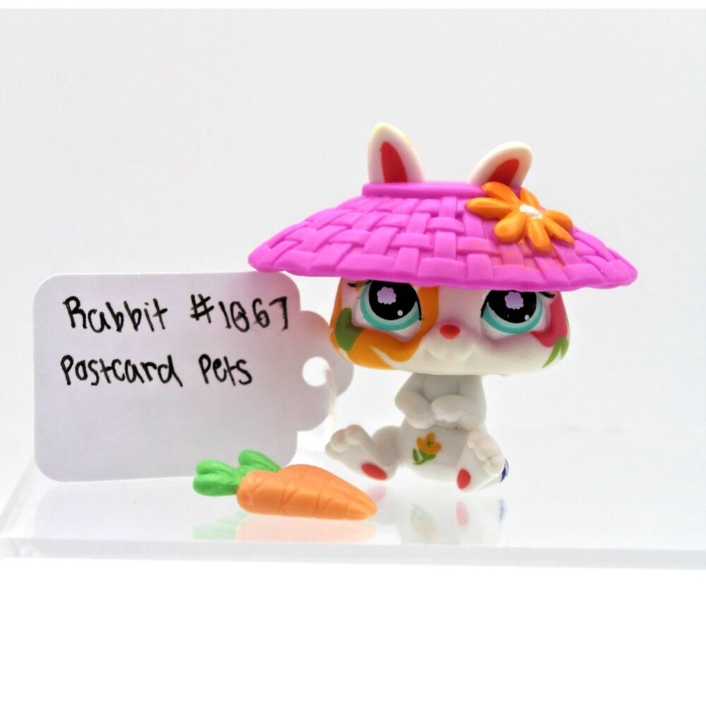 Littlest Pet Shop LPS #1067 Rabbit Postcard Pets Accessories Authentic Hasbro
